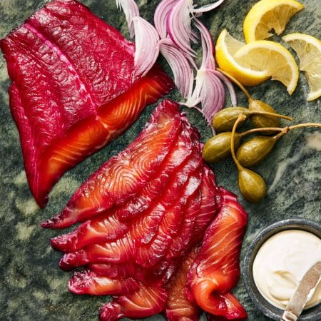 beetroot cured salmon